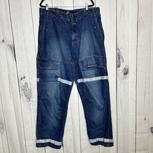 Vtg Marithe Francois Girbaud Denim Jeans Sz 42x35 Y2K Baggy Blue Shuttle Tape
